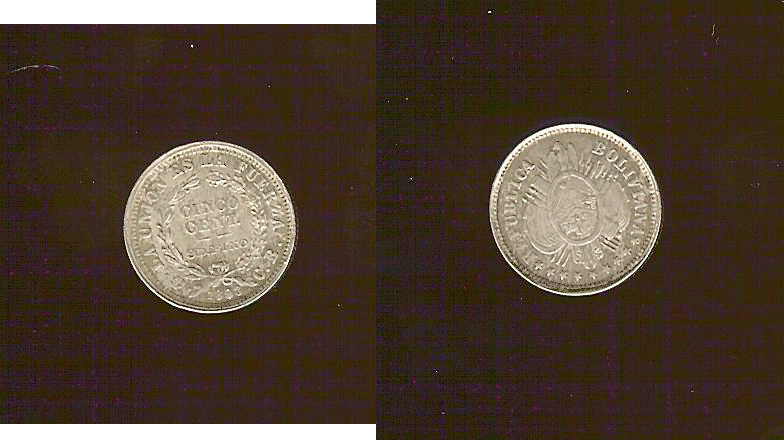 Bolivia 5 centavos 1893/83 AU/Unc
